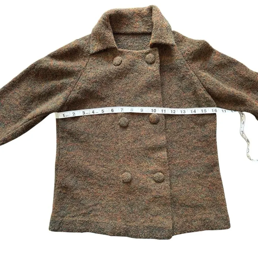 Girls Boulce Knit Brown Double Breasted Sweater  Cardigan Flecks Approx. Size 12